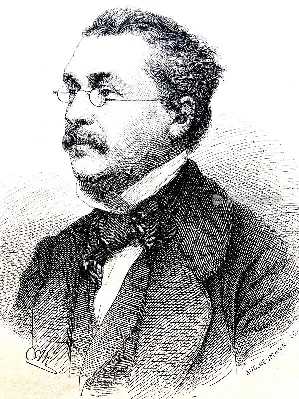 德国作家维克多·舍费尔的肖像，1826 - 1886